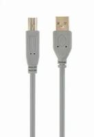 Кабель интерфейсный USB 2.0 Filum FL-C-U2-AM-BM-1.8M 1.8 м, серый, разъемы: USB A male-USB B male, пакет