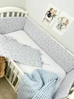 Бортики плоские в кроватку со съемными чехлами, бортики в кроватку для новорожденных