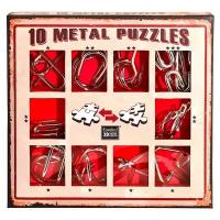 Набор из 10 металлических головоломок (красный) / 10 Metal Puzzles red set