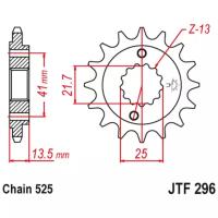 Звезда ведущая, с демпфером, JT 296.16RB