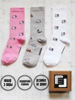 Носки SNUGSOCKS, 3 пары, размер 36-41, розовый