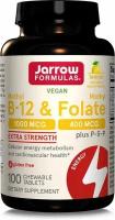 Jarrow Formulas, джэрроу формулас, Метил B-12 и метилфолат, лимон, 100 жевательных таблеток