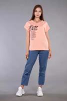 Женская футболка больших размеров с принтом Перспектива персик IvCapriz