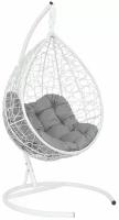 Подвесное кресло-кокон SEVILLA RELAX белый + каркас (светло-серая подушка)