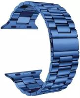 Металлический блочный ремешок синий для Apple Watch 1-9, SE, ULTRA 42-44-45-49 мм