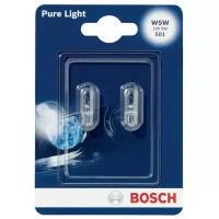 Лампа автомобильная накаливания Bosch Pure Light 1987301026 W5W 12V 5W W2.1×9.5d 2 шт