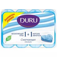 DURU Крем-мыло кусковое Soft sensations 1+1 Морские минералы, 4 шт., 90 г