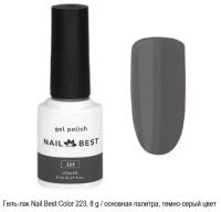 Гель-лак Nail Best Color 223, 8 g / основная палитра, цветной (темно-серый)