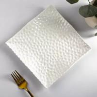 Тарелка керамическая квадратная «Воздушность», d=19 см, цвет белый Hidde
