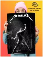 Большой плакат постер для интерьера 49 на 33см рок группа Металлика Metallica