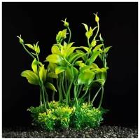 Растение искусственное аквариумное, 15 см, зелёное, 3 шт