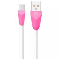 Кабель Remax Alien USB - microUSB (RC-030m), белый/розовый