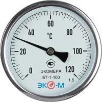 Биметаллический термометр ЭКО-М экомера БТ-1-100, 0-120C, L=40 БТ-1-100-120С-L40