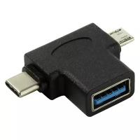 Разъем VCOM USB - USB Type-C/microUSB (CA434), 0.9 м, черный