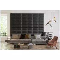 Мягкие панели eco leather Black 30 x 60 (4 шт)