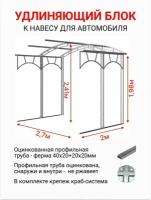 Удлиняющий блок к навесу для автомобиля активагро, автонавес, навес для дачи, длина 2 м, ширина 2.7 м