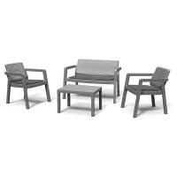 Комплект мебели KETER Emily patio set (диван, 2 кресла, стол), графит