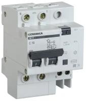 Выключатель автоматический дифференциального тока 2п 50А 30мА АД12 GENERICA ИЭК MAD15-2-050-C-030, 1шт
