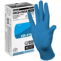 Перчатки смотровые Heliomed Manual High Risk HR419, 25 пар, размер: M, цвет: синий