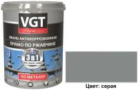 Эмаль антикоррозионная прямо по ржавчине VGT Premium (1кг) серая (≈ Ral 7040)