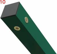 Столб для забора (угловой) 1000 х 40 х 40 мм зеленый (10 шт.)