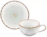Чайная пара / чашка с блюдцем / кружка для чая, кофе 250 мл 13х9,5х5,5 см Elan Gallery Кантри голубая