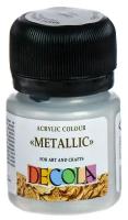 Невская палитра краска акриловая Metallic, DECOLA, 966 серебро