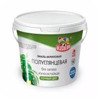 Эмаль акриловая Olecolor полуглянцевая белый, 0,8 кг