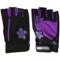 Перчатки для фитнеса 5106-VM, цвет: черный+фиолетовый, размер: М