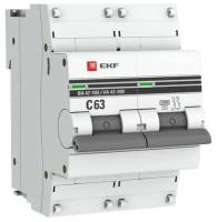 Автоматический выключатель EKF ВА 47-100 (C) 10kA 63 А