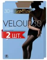 Колготки Omsa Velour, 30 den, 2 шт., размер 4/L, бежевый