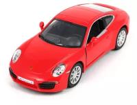 Машина металлическая Porsche 911 Carrera S, 1:32, открываются двери, инерция, цвет красный Автоград