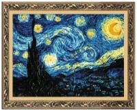 Набор для вышивания крестом Звездная ночь по мотивам картины В. Ван Гога Риолис арт. 1088 40х30 см