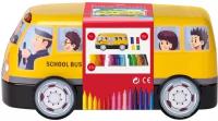 Набор для рисования Faber-Castell «Connector School Bus» 33 фломастера+10 клипc, металлич. коробка