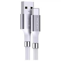 Кабель USB - Type-C ROCK RCB0798 Magnetic Silicone Charge & Sync Cable 90 см - Белый
