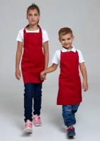 Фартук детский красный/ размер 104-134/ для детского сада/ школы/ дома/ творчества/ поварской/ для кухни