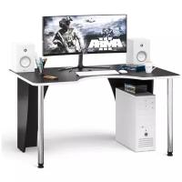 Игровой компьютерный стол СК-2-1400-900, цвет венге/кромка белая, ШхГхВ 140х90х75 см, опора хром D50 мм