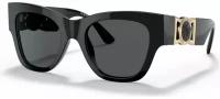 Солнцезащитные очки Versace, кошачий глаз, оправа: пластик, с защитой от УФ, для женщин, черный