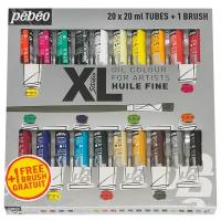 Краски Pebeo масляные 20 цветов набор XL с кистью 20 мл