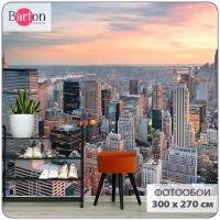 Фотообои на стену флизелиновые 3d Ночной город Нью-Йорк 300х270 см Barton Wallpapers U002