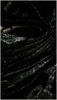 Ткань Бархат шёлковый чёрного цвета с люрексом Италия