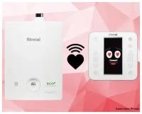 Газовый настенный двухконтурный котел RINNAI BR-RE18 18,6 кВт + WI-FI пульт WF-100W |Европейский дымоход Ø 60/100