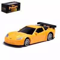 Машина металлическая CHEVROLET CORVETTE C6-R, 1:64, цвет желтый 7152989