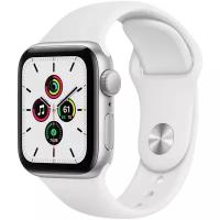 Умные часы Apple Watch Series SE Gen 1 44 мм Aluminium Case GPS, серебристый/белый