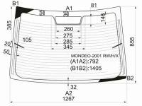 Стекло Заднее С Обогревом Ford Mondeo 4D 00-07 XYG арт. MONDEO-2001 RW/H/X