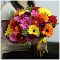 Букет Гербера микс Bouquet Gerbera mix, (на фото пример, в карточке цена за 1 штуку) подкормка + памятка по уходу в подарок, от магазина Купить Цветы