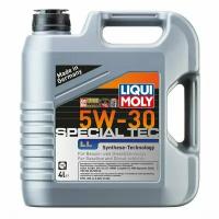 Масло моторное Liqui Moly Special Tec LL 5w30 синтетическое, SL, ACEA A3/B4, универсальное, 4л, арт. 7654