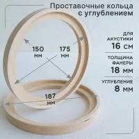 Проставочные кольца универсальные с потаем для динамиков (акустики) 16-16.5 м