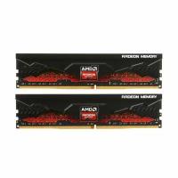 Оперативная память Amd DDR4 16Gb (2x8Gb) 3200MHz pc-25600 R9 Gamers Series Black Gaming (R9S416G3206U2K)