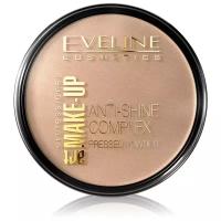 Пудра EVELINE «ANTI-SHINE COMPLEX PRESSED POWDER», матирующая, минеральная с шелком, 35 GOLDEN BEIGE